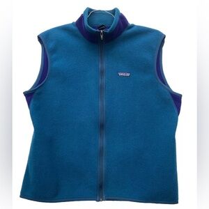 Vintage Patagonia Fleece Vest Full zip Teal  Purple made in USA size L